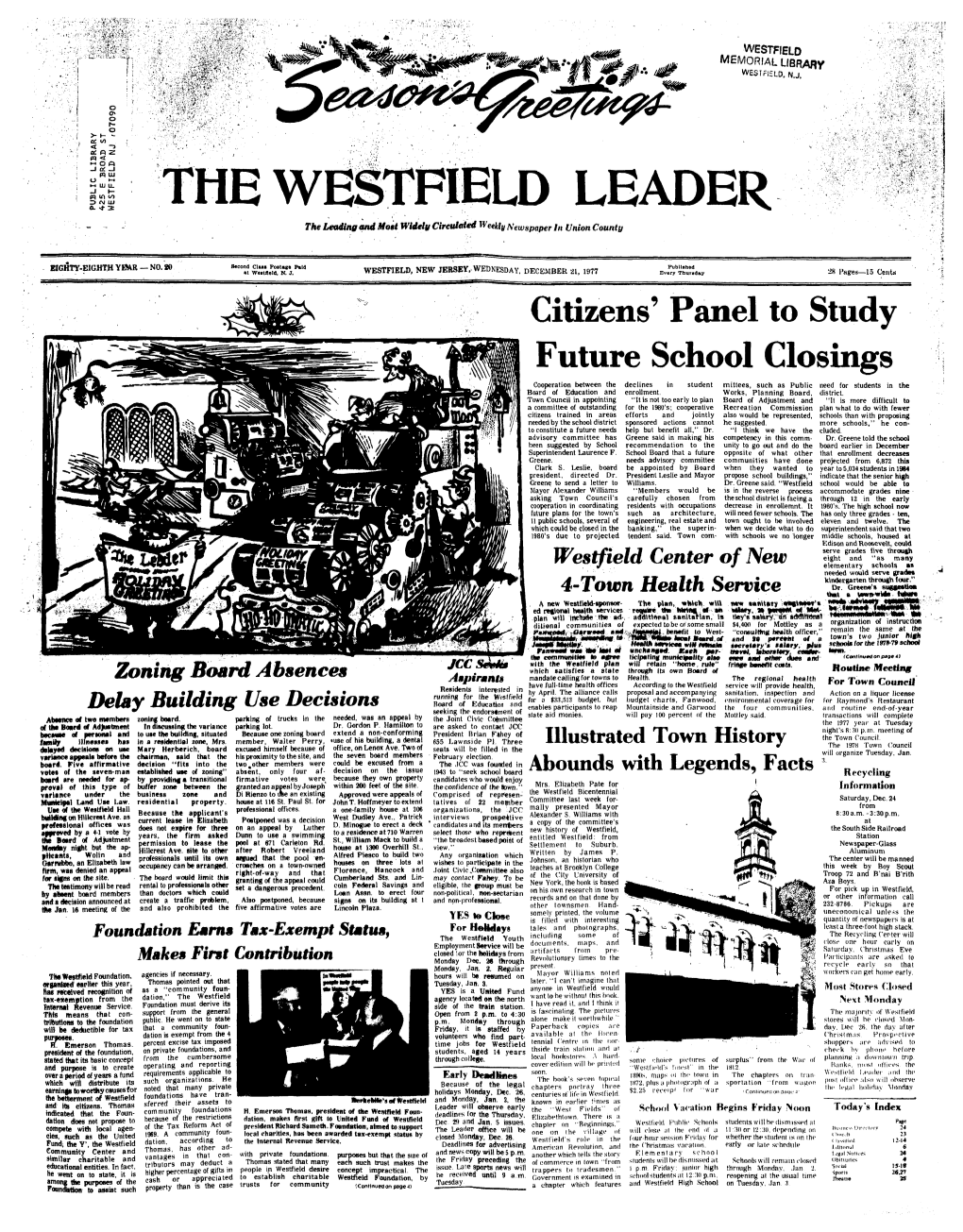 THE WESTFIELD LEADER Staffed Around the Clock Complimentary Salad H Snm Friday Appetiztr Cart with 2S Diffe Fmdwctnjmft* the CHOIRBOYS"!!] Rom Itk No