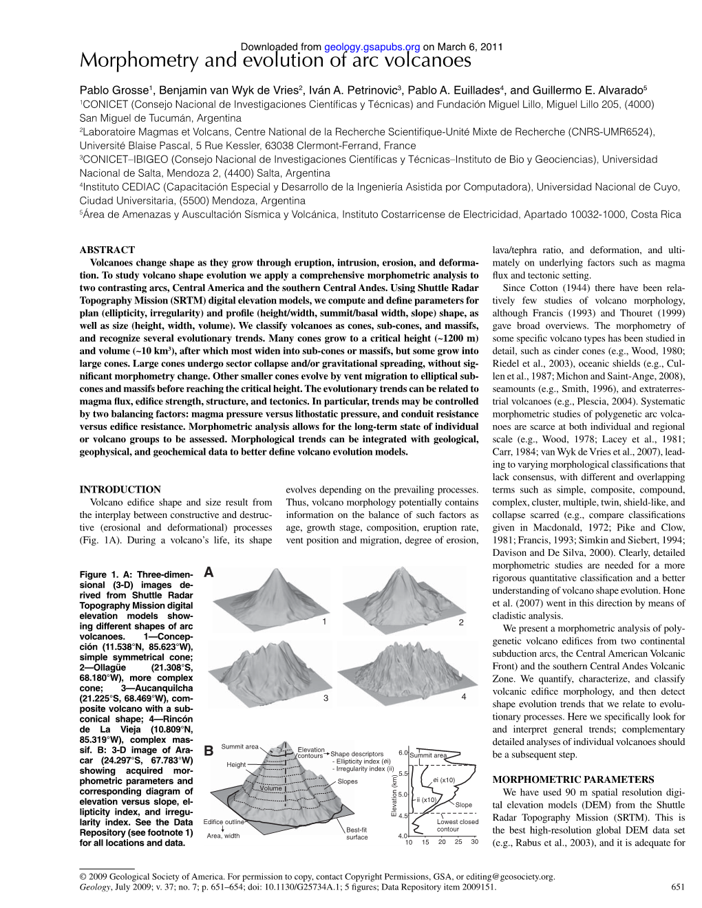 Morphometry and Evolution of Arc Volcanoes