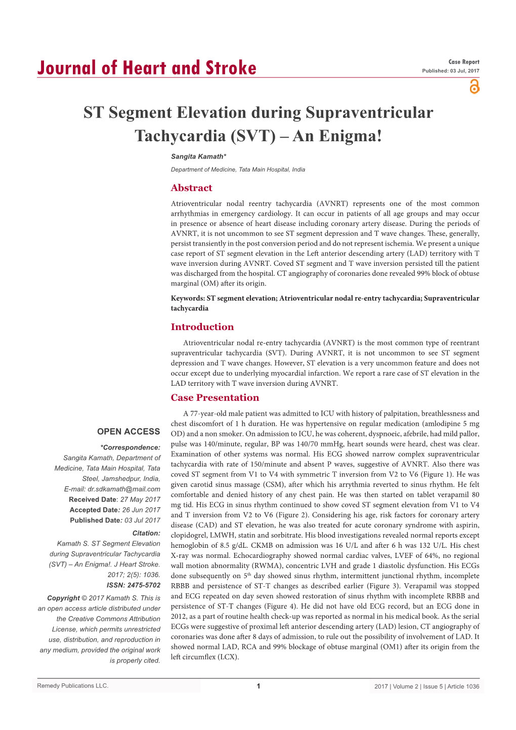 ST Segment Elevation During Supraventricular Tachycardia (SVT) – an Enigma!