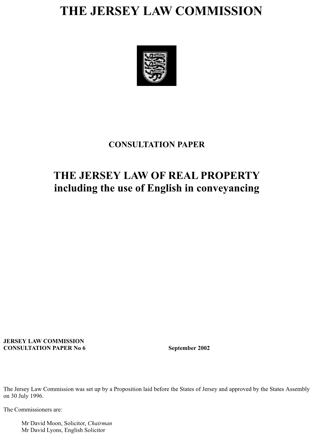 2002 Jersey Law of Real Property