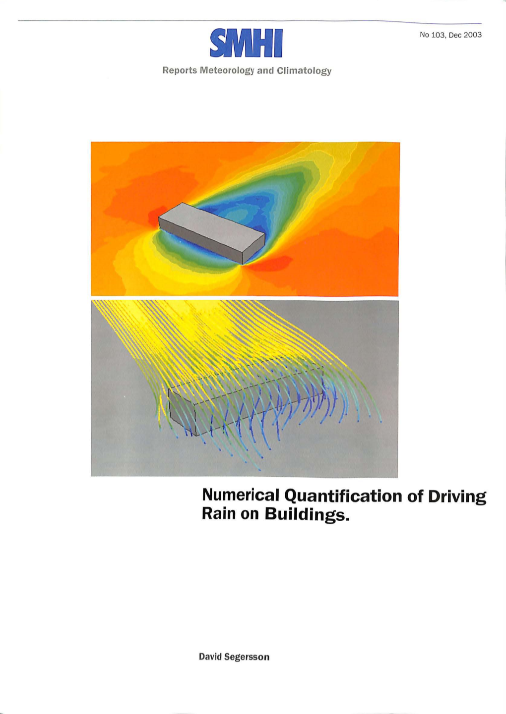 Numerical Quantification of Driving Rain on Buildings