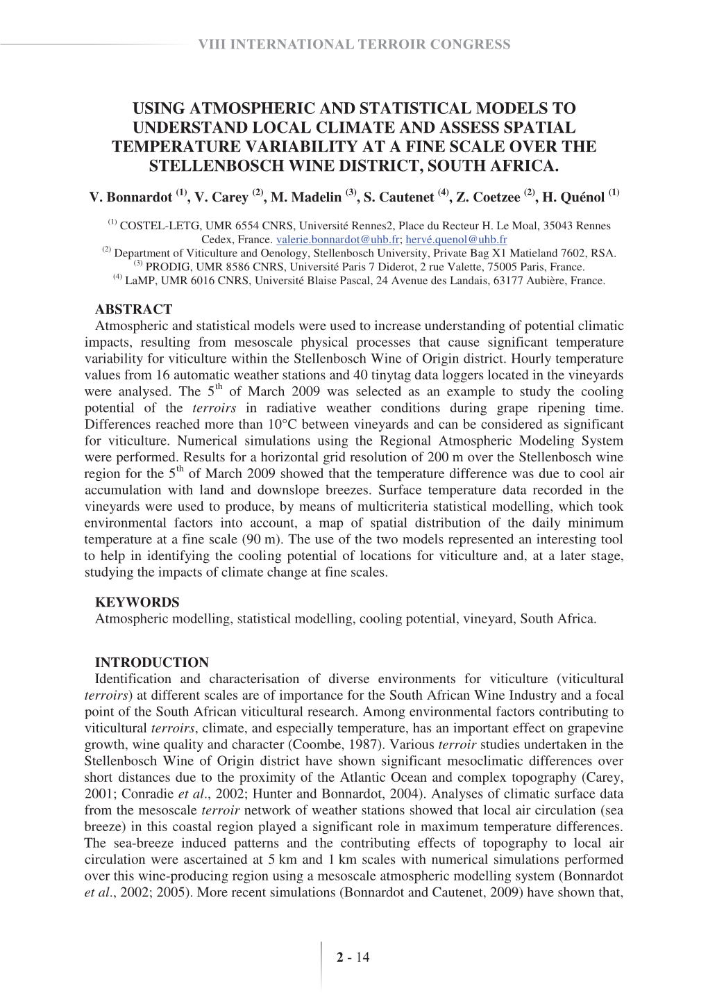 Using Atmospheric and Statistical Models To