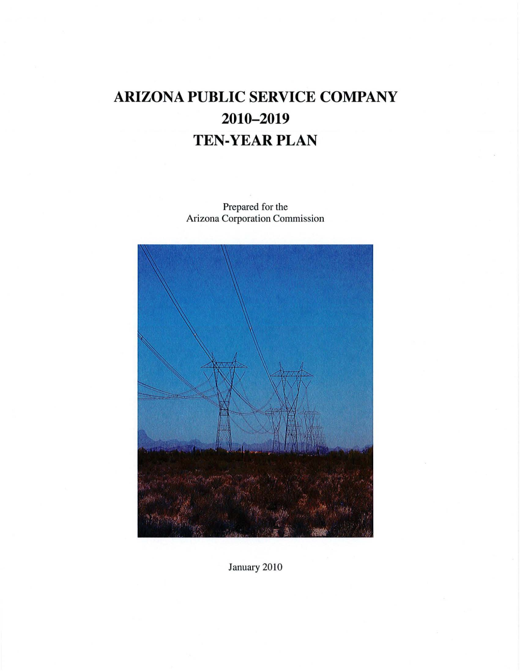 Arizona Public Service Company Ten-Year Plan