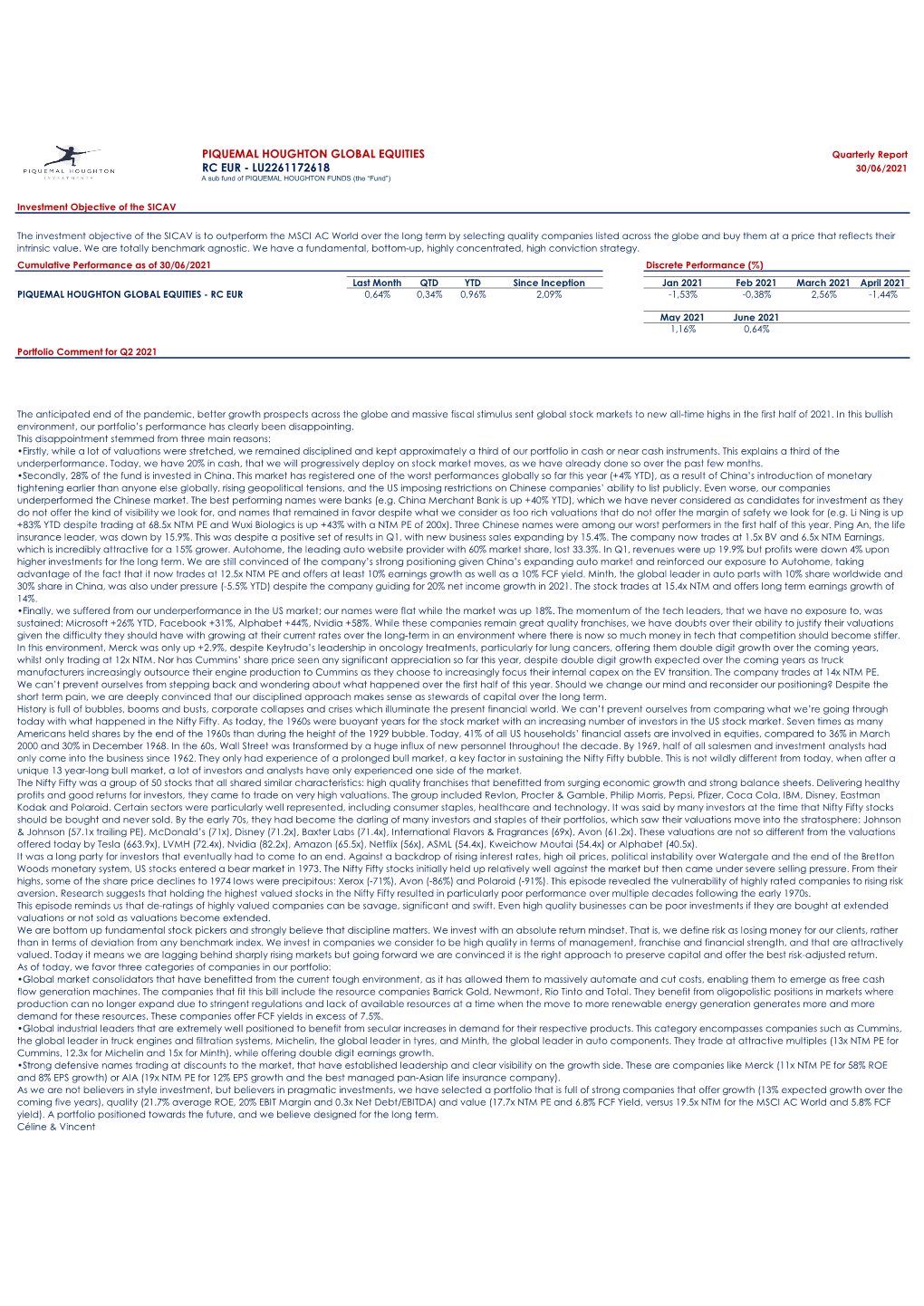 Piquemal Houghton Global Equities Rc