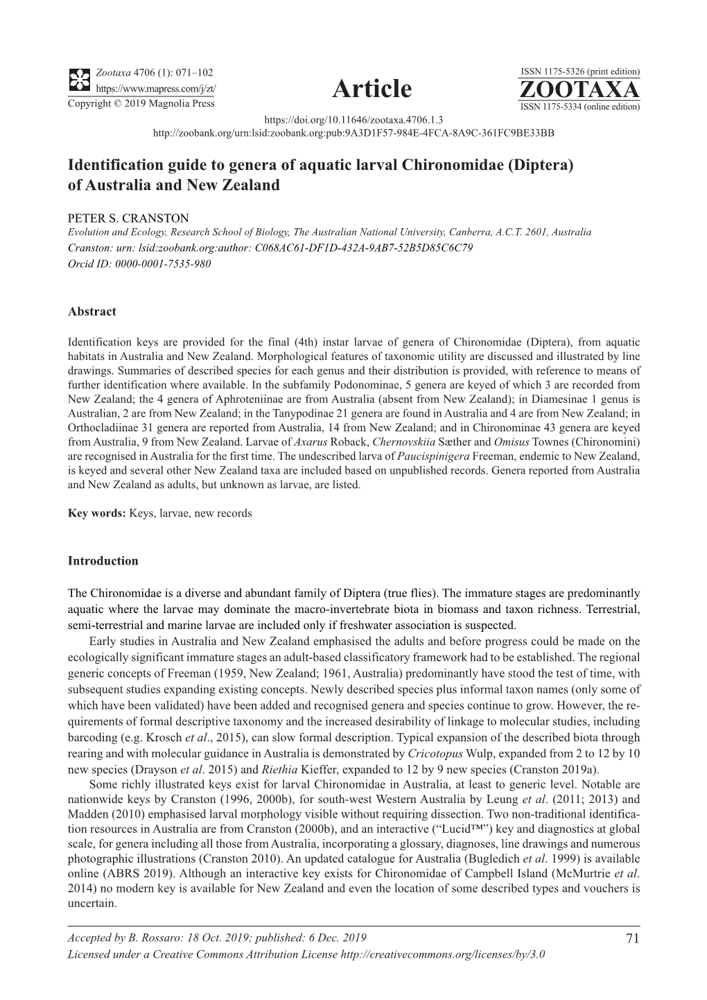 Diptera) of Australia and New Zealand