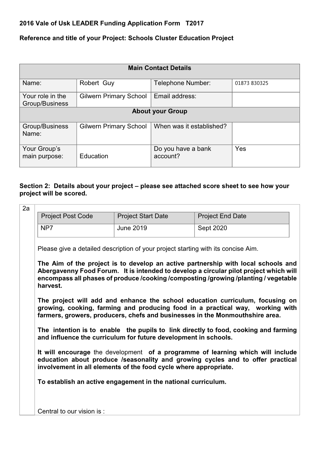 Schools Cluster Education Project