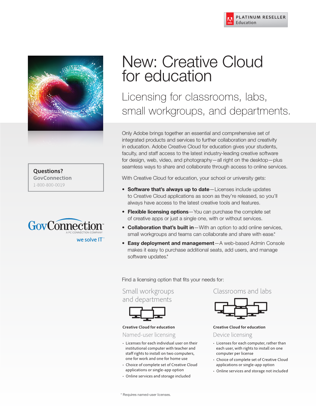 Creative Cloud for Education Licensing for Classrooms, Labs, Small Workgroups, and Departments