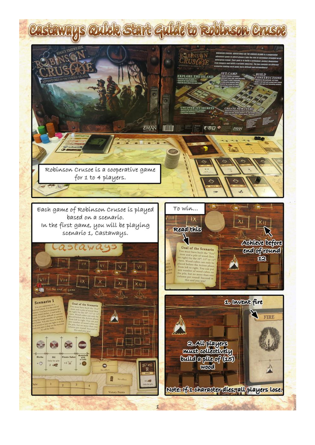 Castaways Quick Start Guide to Robinson Crusoe by Cedric Chong (Maxixe)