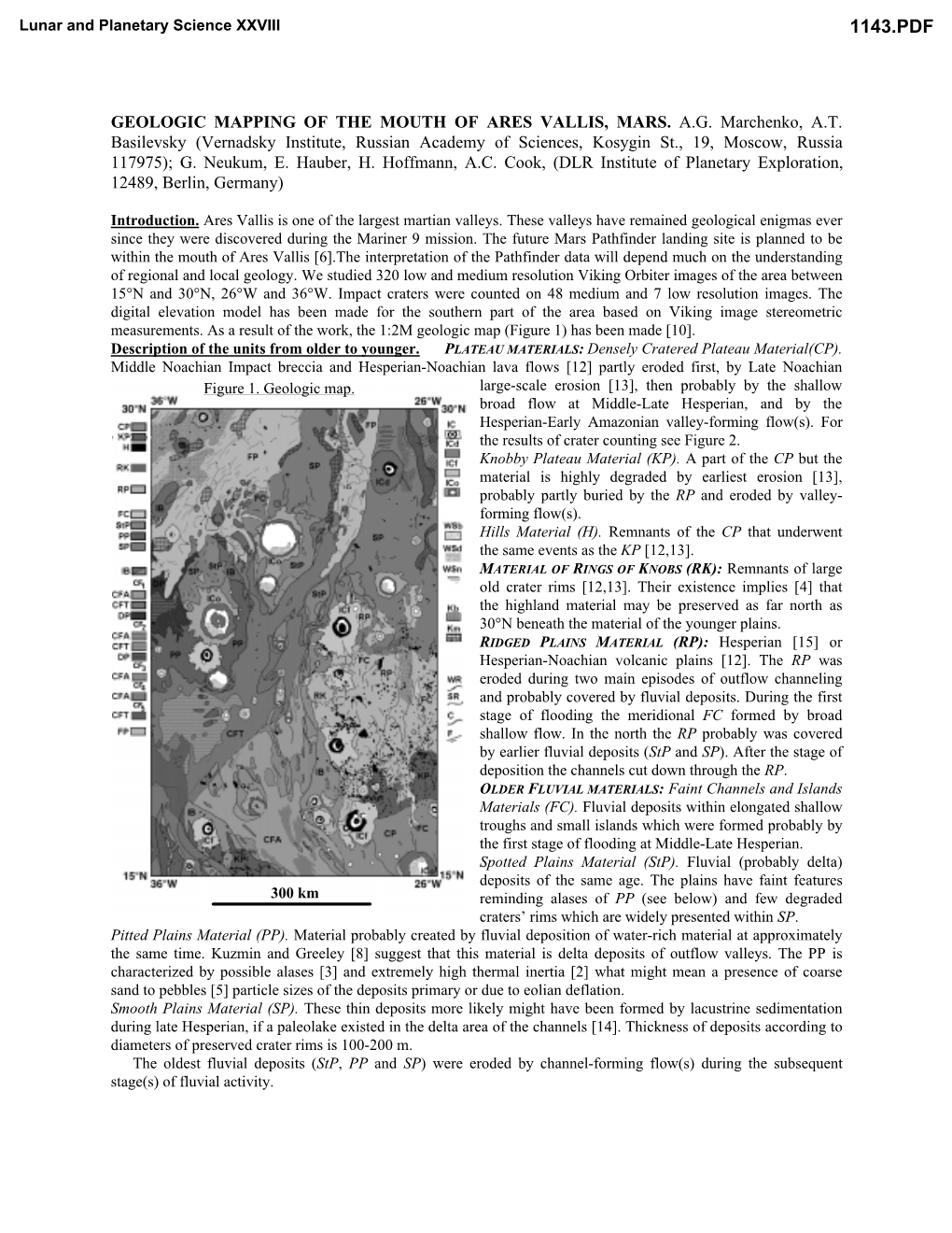 Geologic Mapping of the Mouth of Ares Vallis, Mars