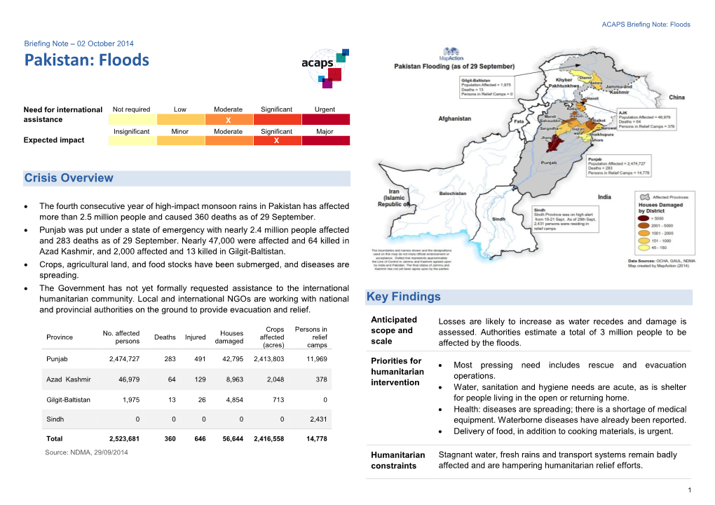 Pakistan: Floods