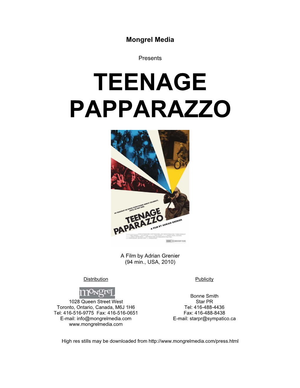 Teenage Papparazzo