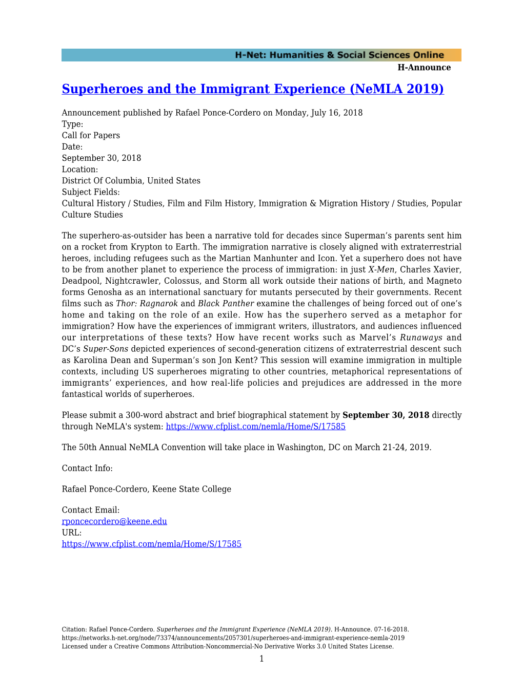 Superheroes and the Immigrant Experience (Nemla 2019)