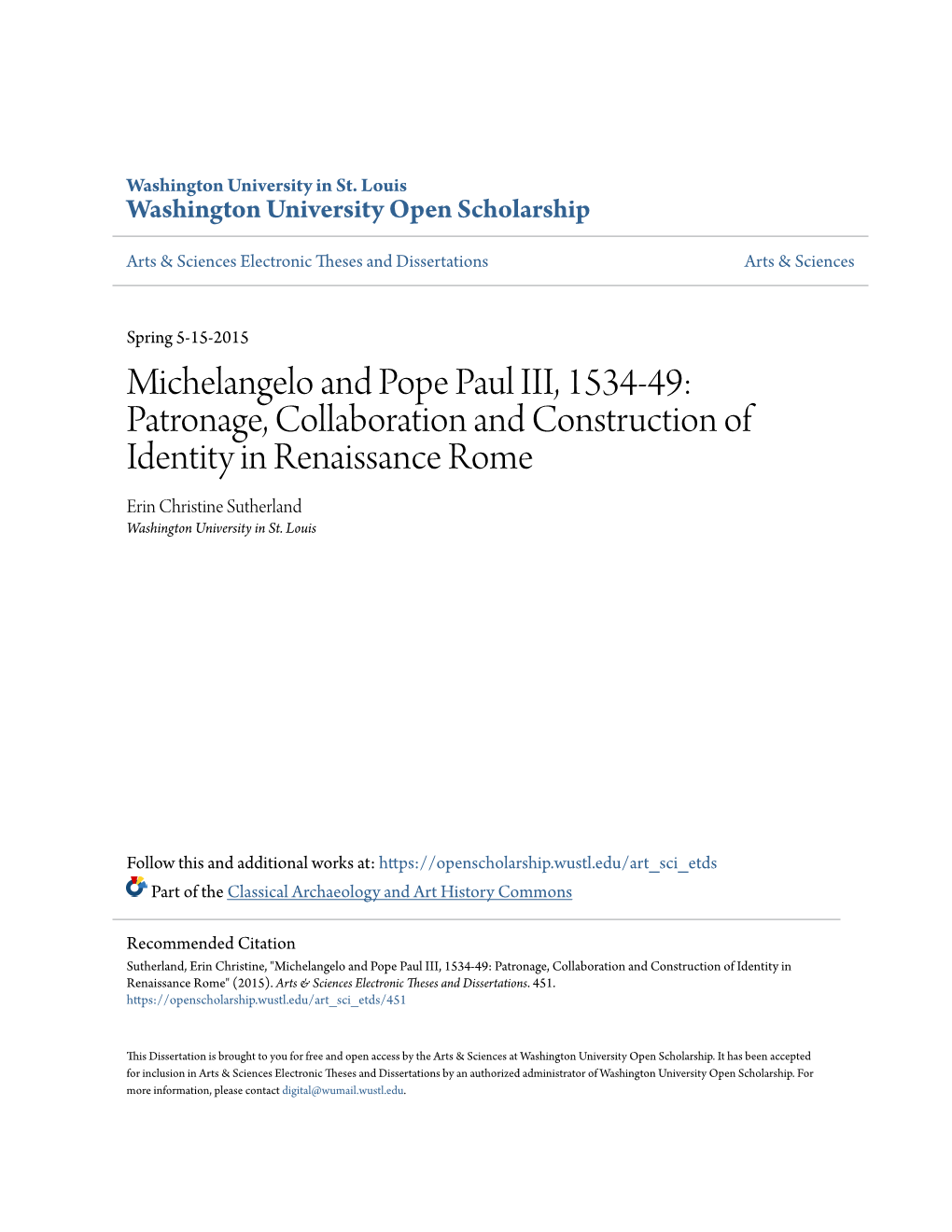 Michelangelo and Pope Paul III, 1534-49