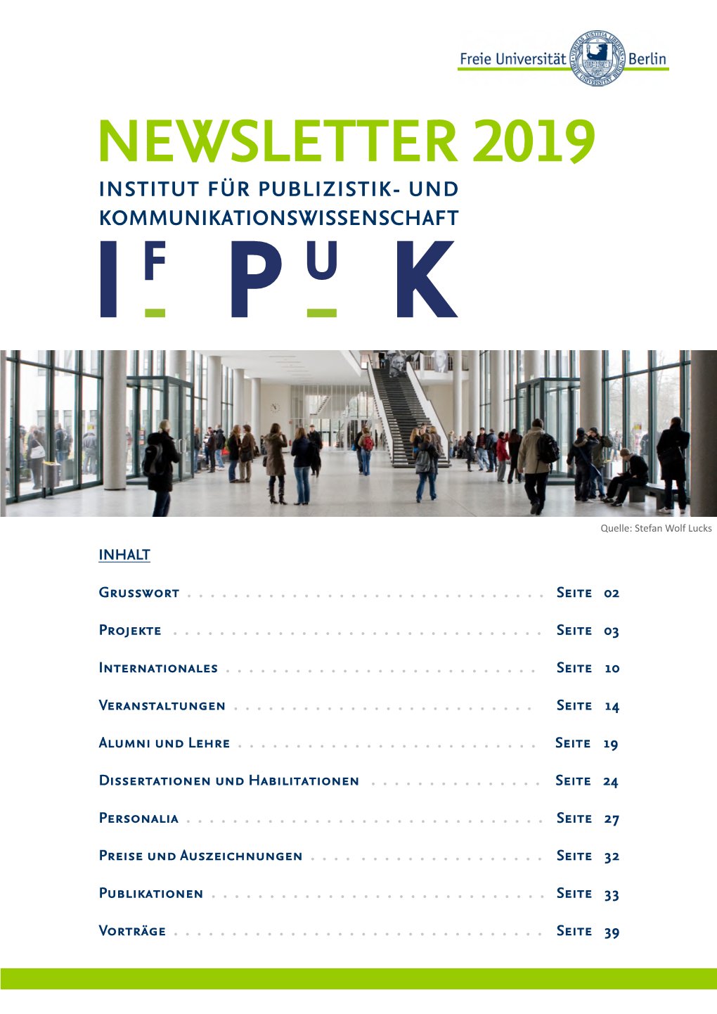 Newsletter 2019 Institut Für Publizistik- Und Kommunikationswissenschaft