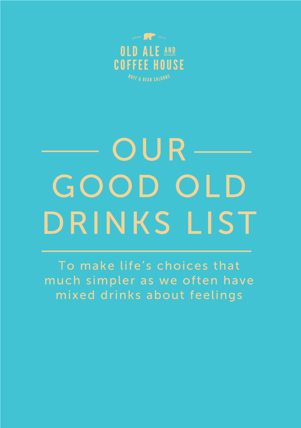 Our Good Old Drinks List