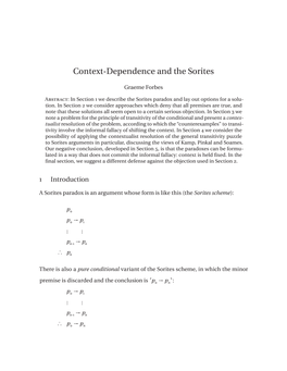 Context-Dependence and the Sorites
