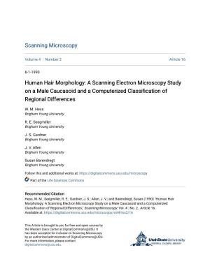 Human Hair Morphology: a Scanning Electron Microscopy Study on a Male Caucasoid and a Computerized Classification of Regional Differences