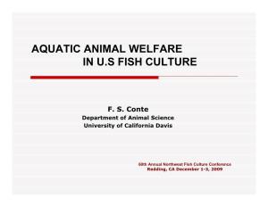 Aquatic Animal Welfare in U.S Fish Culture