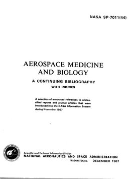 Aerospace Medicine and Biology