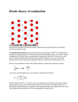 Drude Theory of Conduction