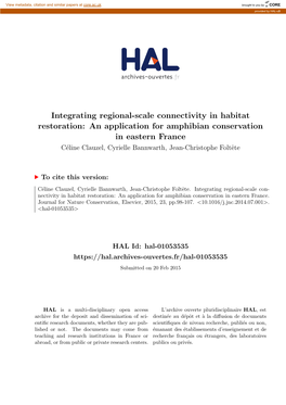 Integrating Regional-Scale Connectivity in Habitat Restoration