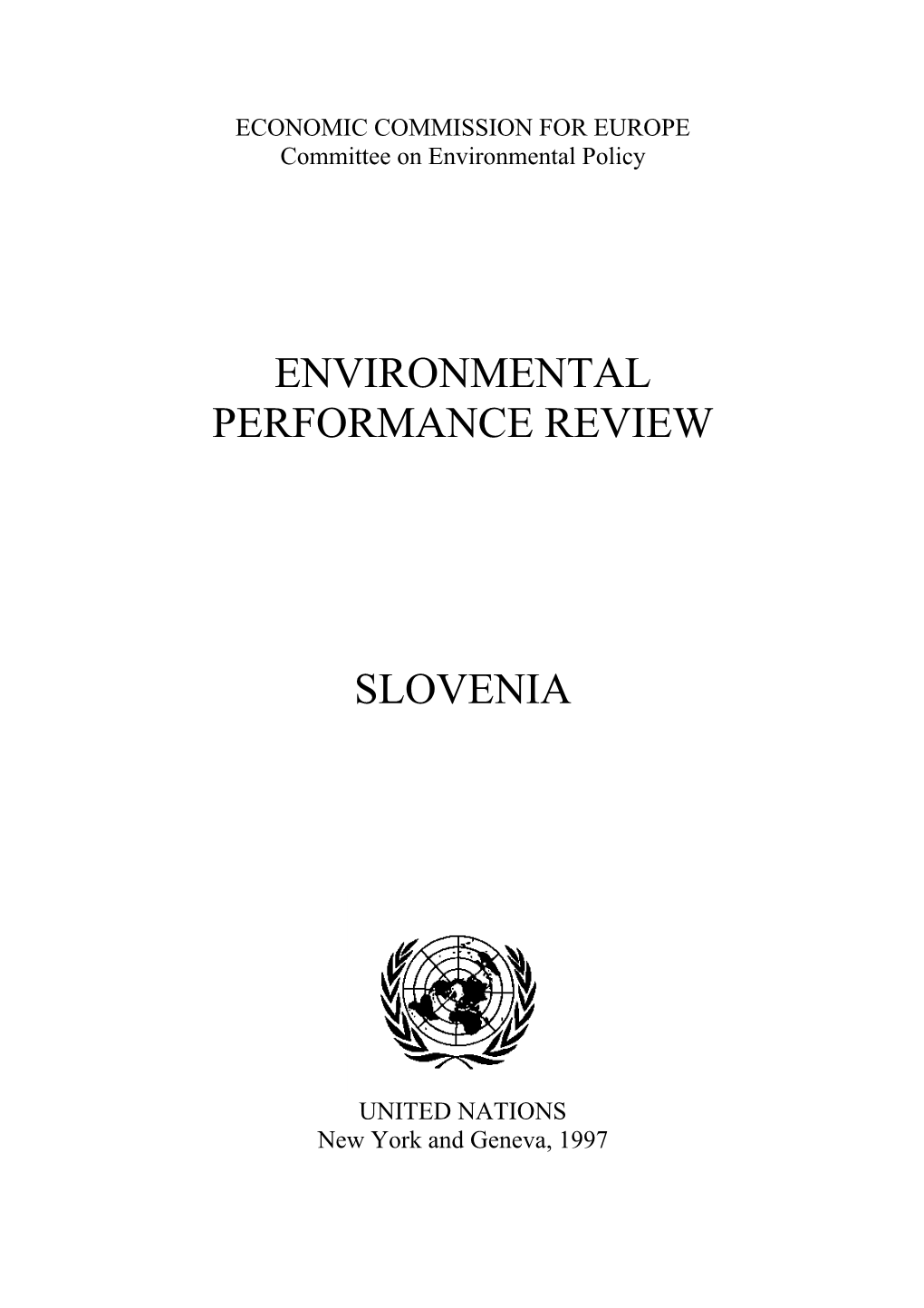 Environmental Performance Review Slovenia