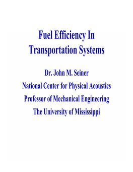 F L Effi I I Fuel Efficiency in Transportation Systems