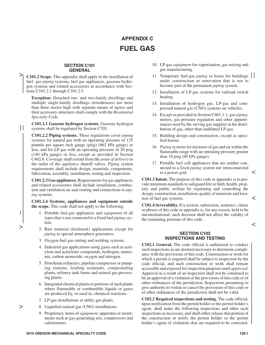 Appendix C Fuel Gas