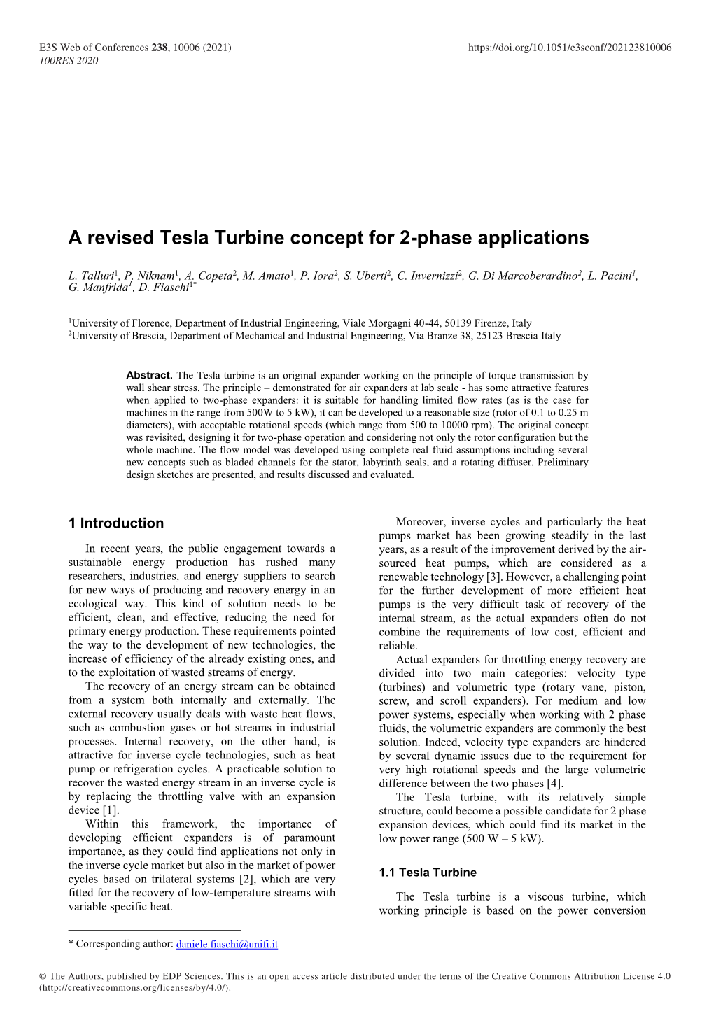 A Revised Tesla Turbine Concept for 2-Phase Applications