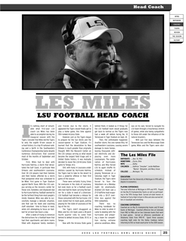 Les Miles Lsu Football Head Coach