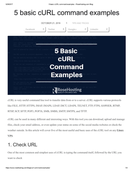 5 Basic Curl Command Examples – Rosehosting.Com Blog 5 Basic Curl Command Examples