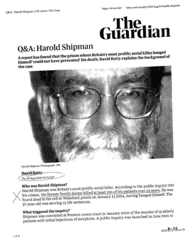 Q&A: Harold Shipman