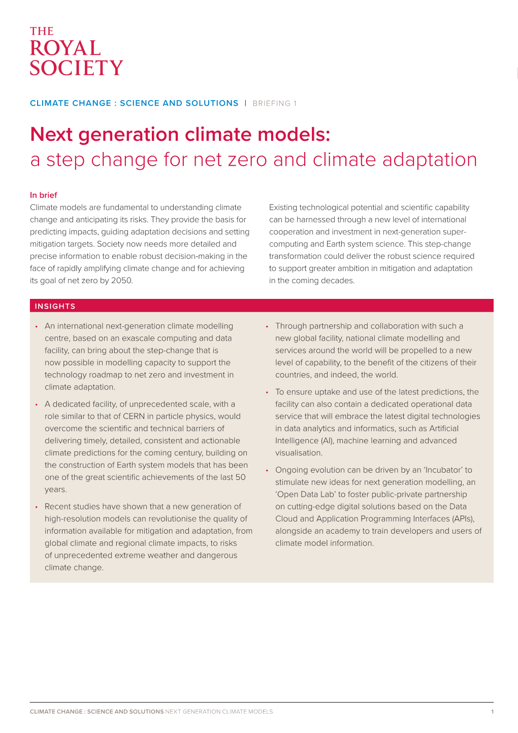 Next Generation Climate Models: a Step Change for Net Zero and Climate Adaptation