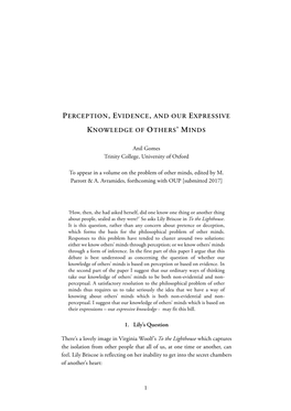 Perception, Evidence, and Our Expressive Knowledge Of
