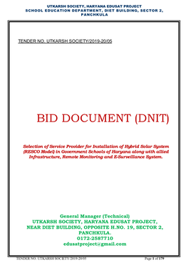 Bid Document (Dnit)