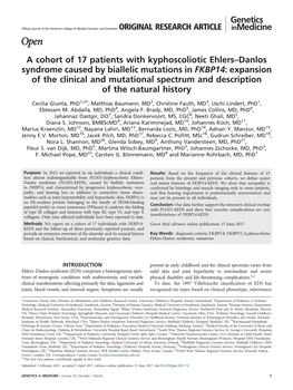 A Cohort of 17 Patients with Kyphoscoliotic Ehlers-Danlos