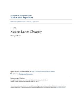 Mexican Law on Obscenity D
