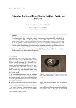 Extending Backward Beam Tracing to Glossy Scattering Surfaces