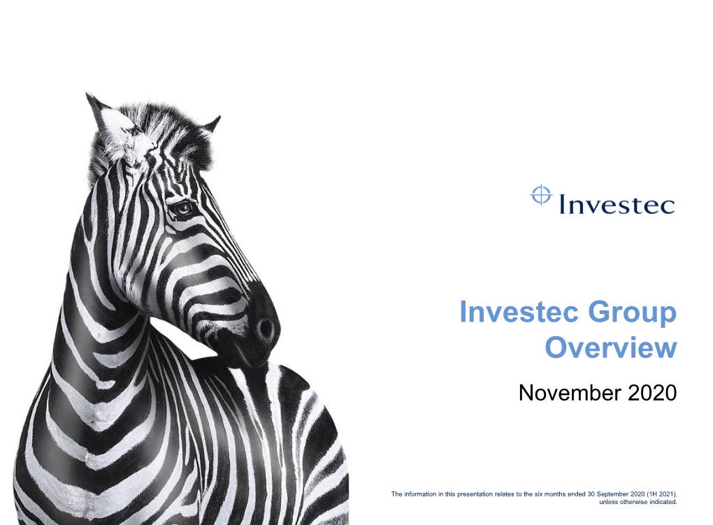 Investec Group Overview November 2020