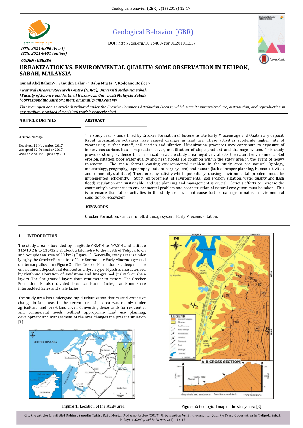 Geological Behavior (GBR) 2(1) (2018) 12-17