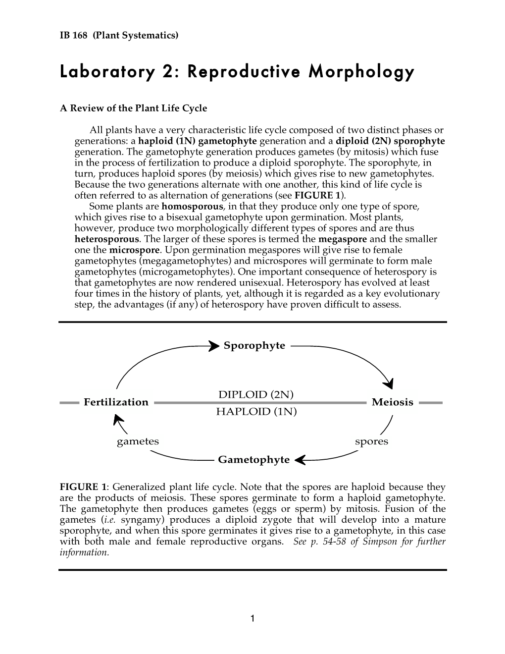 Laboratory 2: Reproductive Morphology