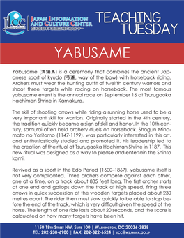 JICC Teaching Tuesday: Yabusame