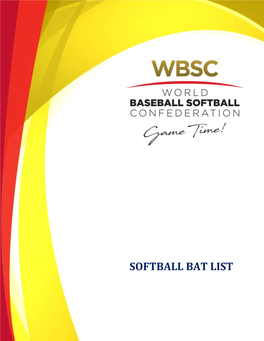 Softball Bat List