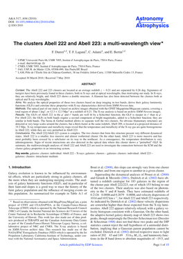 The Clusters Abell 222 and Abell 223: a Multi-Wavelength View