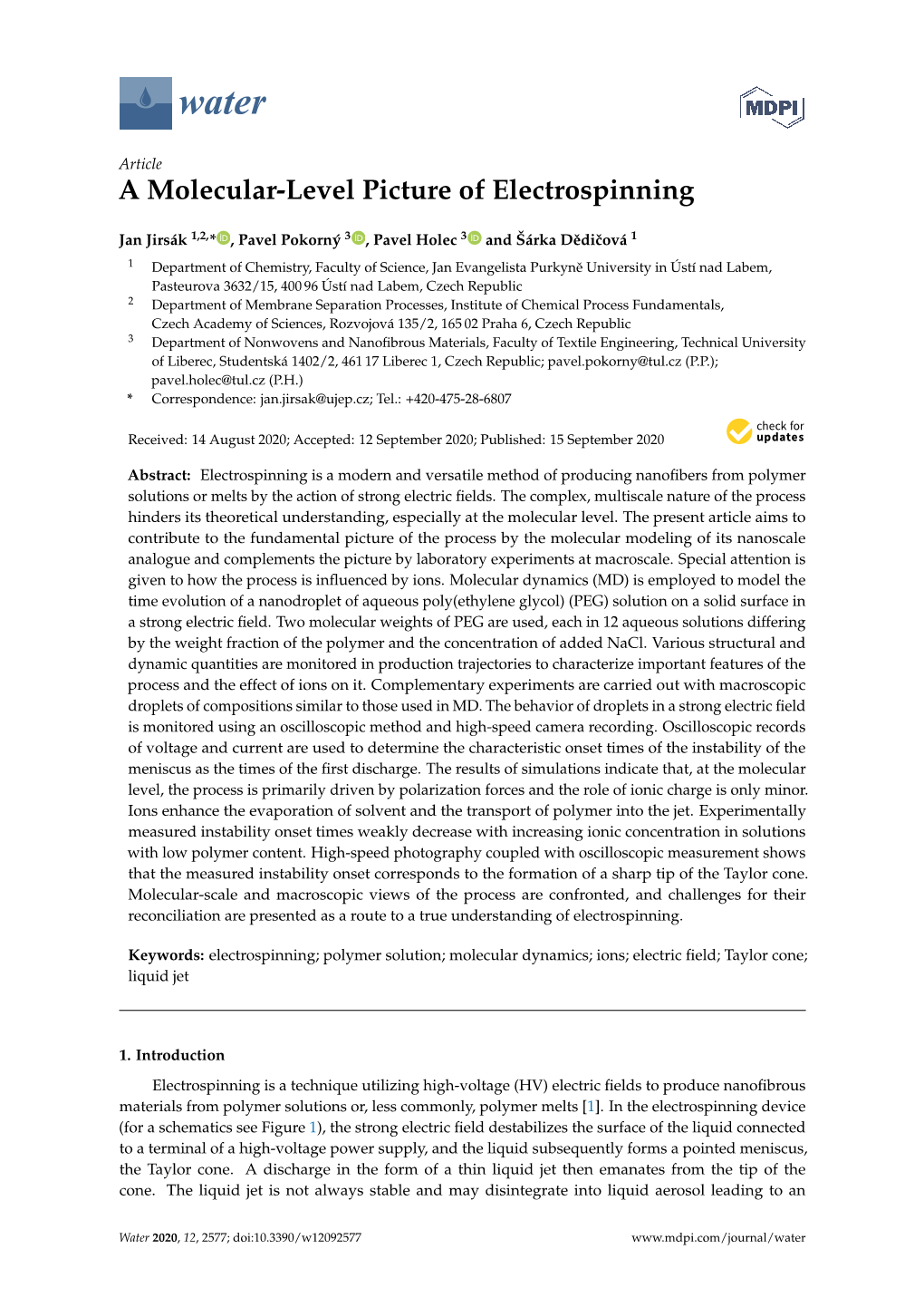 A Molecular-Level Picture of Electrospinning