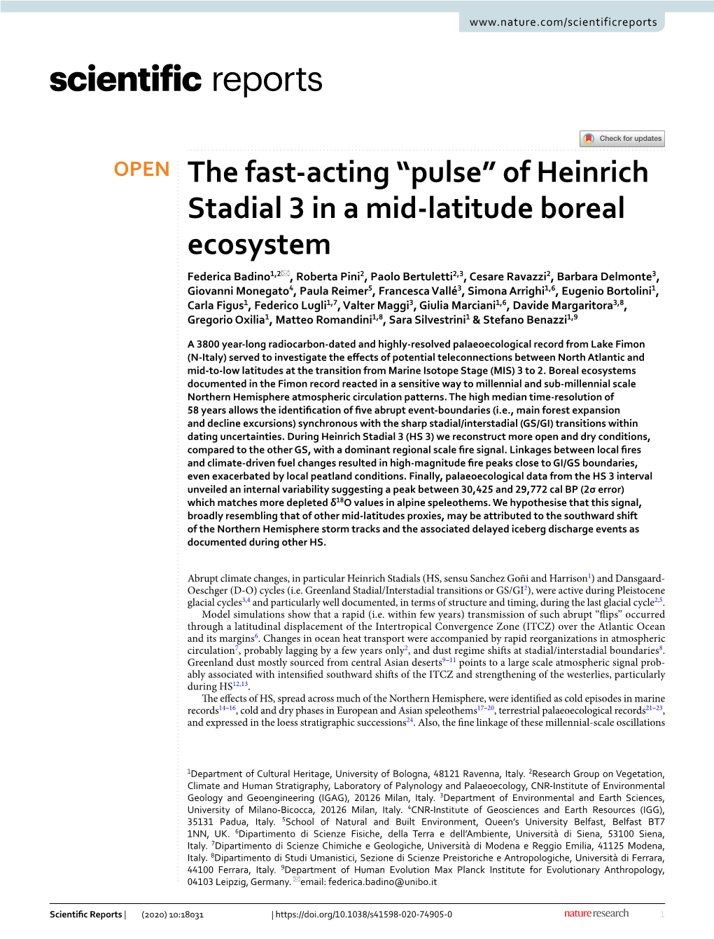 Of Heinrich Stadial 3 in a Mid-Latitude Boreal Ecosystem