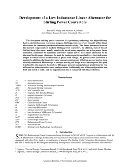 Development of a Low Inductance Linear Alternator for Stirling Power Convertors