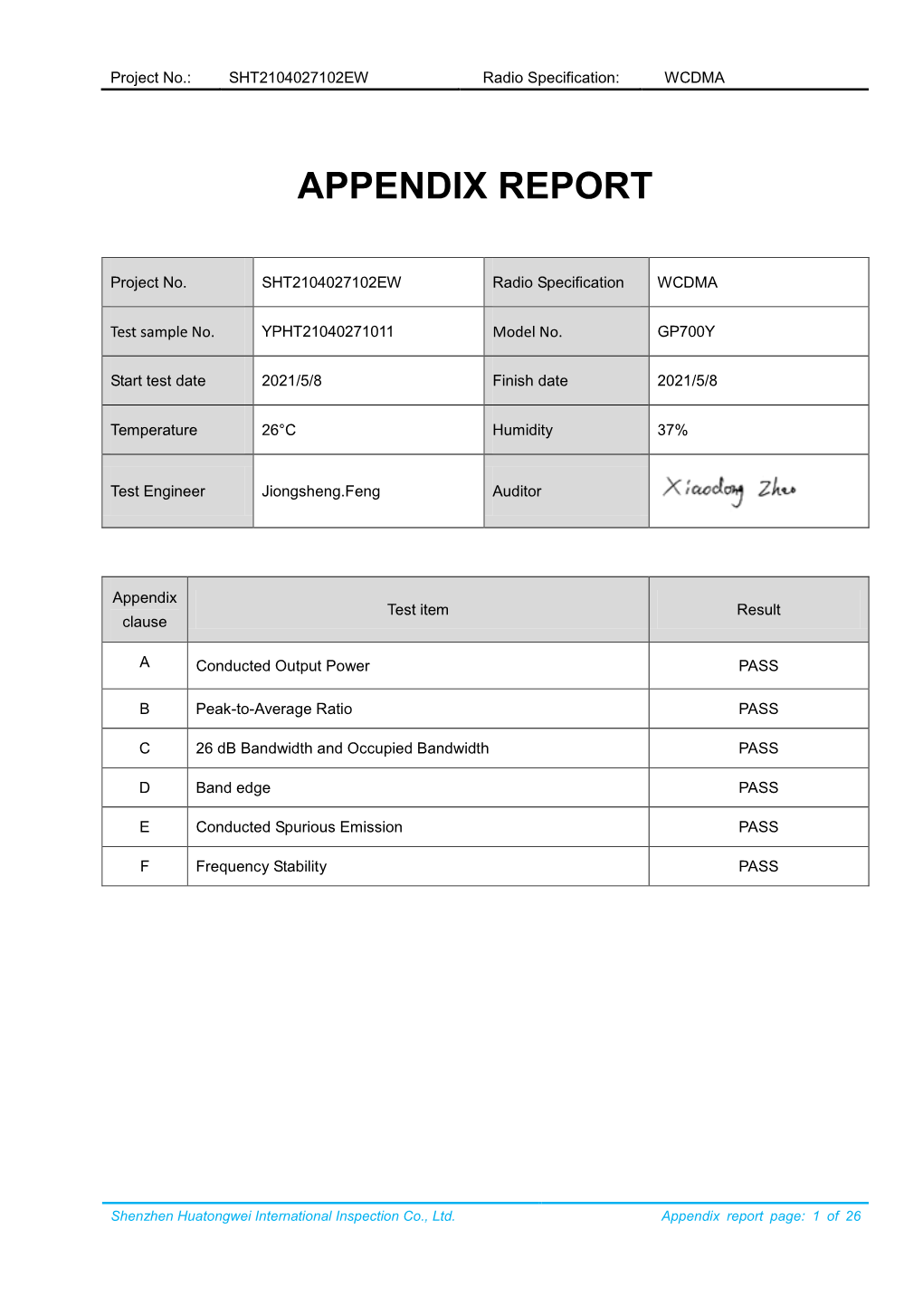 Appendix Report