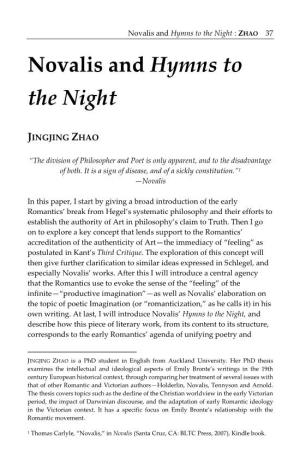 Novalis and Hymns to the Night : ZHAO 37
