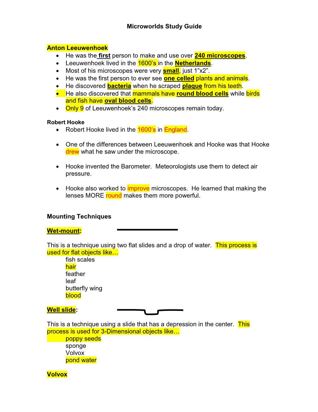 Microworlds Study Guide Anton Leeuwenhoek